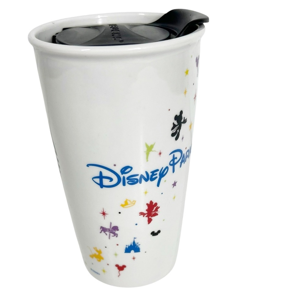 Starbucks Disney Parks Ceramic Coffee Traveler Tumbler Retired 2015 12 oz.